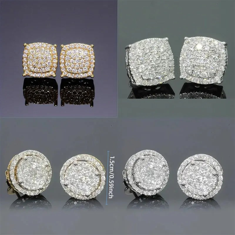 4 Pairs/Set Luxury Fashion Heart-Shaped Square Earrings Valentine'S Day Anniversary Gift Birthday Party Jewelry Mother'S Day Gift, Lightweight Everyday Jewelry,