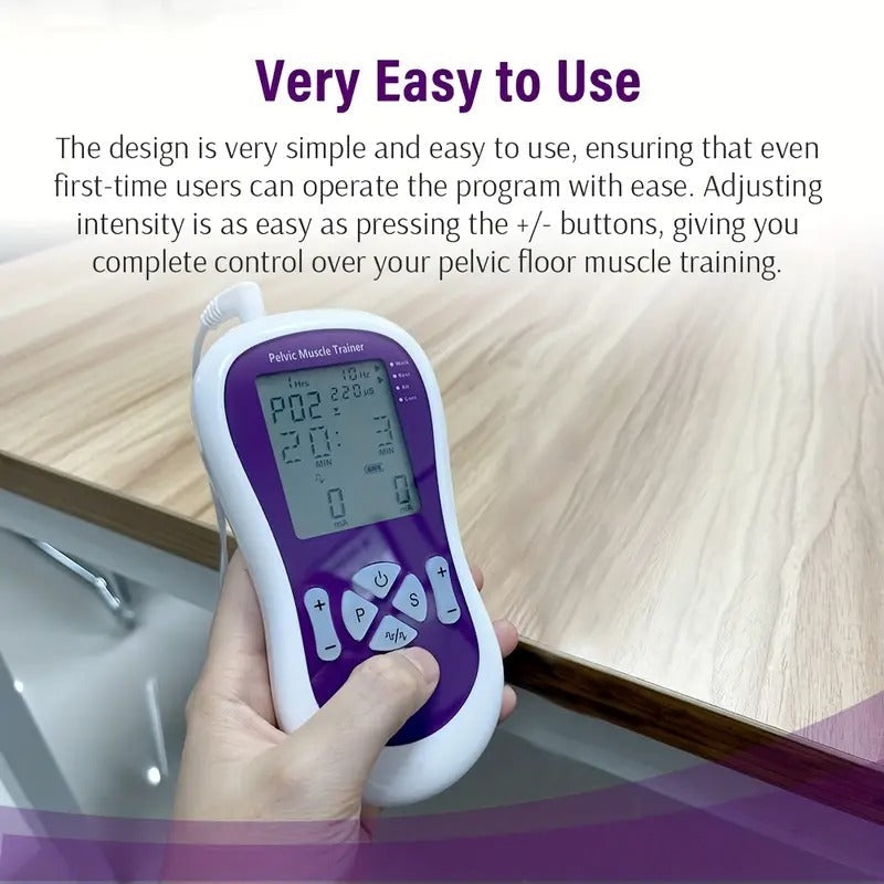 Pelvifine KM518 Women’s Kegel Exerciser - 8 Program TENS Unit for Bladder Control & Pelvic Floor Strengthening, Battery-Powered EMS Device with Electrode Probe, Postpartum Rehabilitation