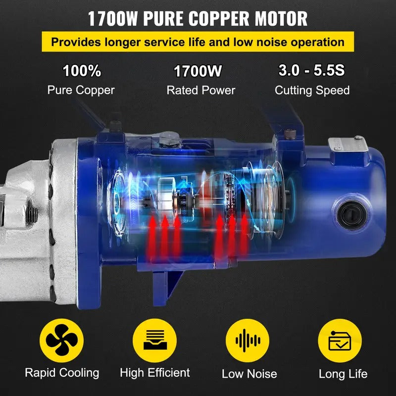 VEVOR Electric Rebar Cutter, 1.7KW 110V Electric Hydraulic Rebar Cutter with Adjustable Alloy Steel Blade Cut 1inch 25mm Rebar within 5 sec