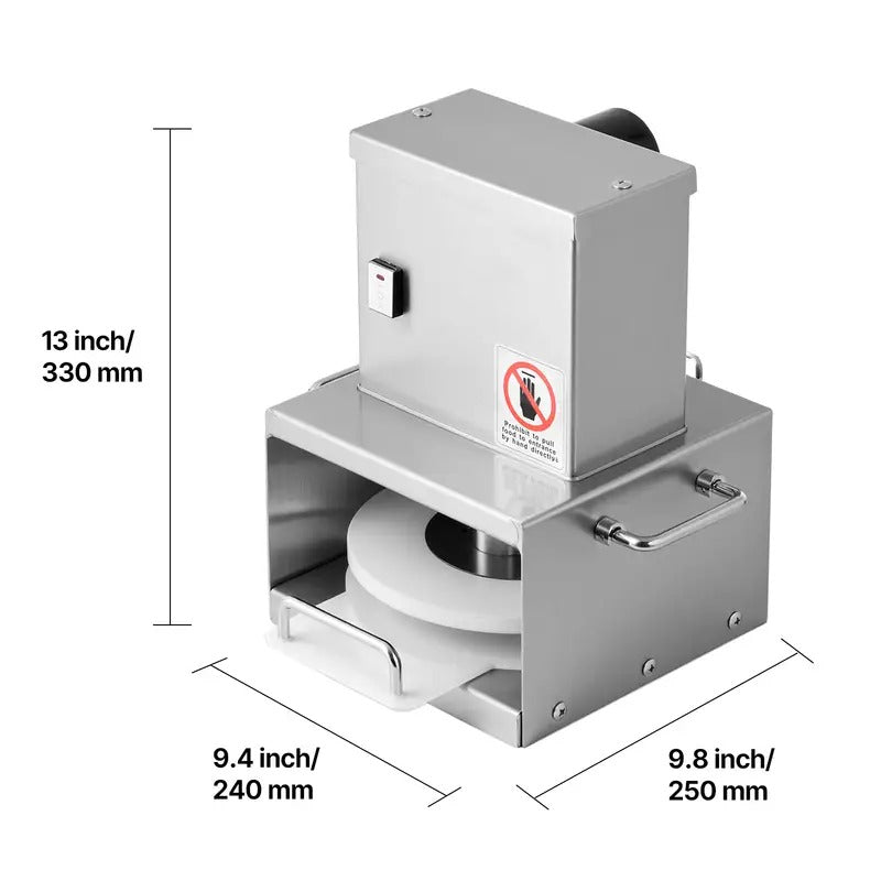 6 in Electric Pizza Dough Press Machine Pizza Pastry Sheeter Stainless Steel