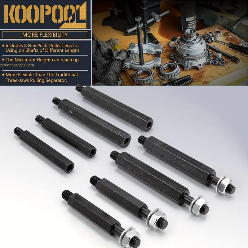 [Bearing Puller] 12pcs Bearing Puller | Gear Puller Set, Wheel Bearing Removal Tool, Wheel Hub Axle Puller Set, Bearing Separator With 2' And 3' Bearing Separator Jaws, Without Battery