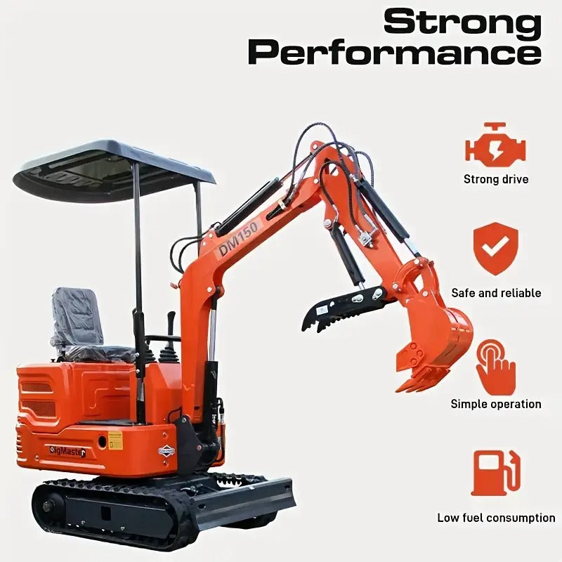 1-Ton Mini Excavator] Brand New Heavy-Duty 1-Ton Crawler Mini Excavator with Free Ripper | Hydraulic Clamp & Built-in Protection Device | Efficient Material Handling for Factories, Warehouses & Construction Sites