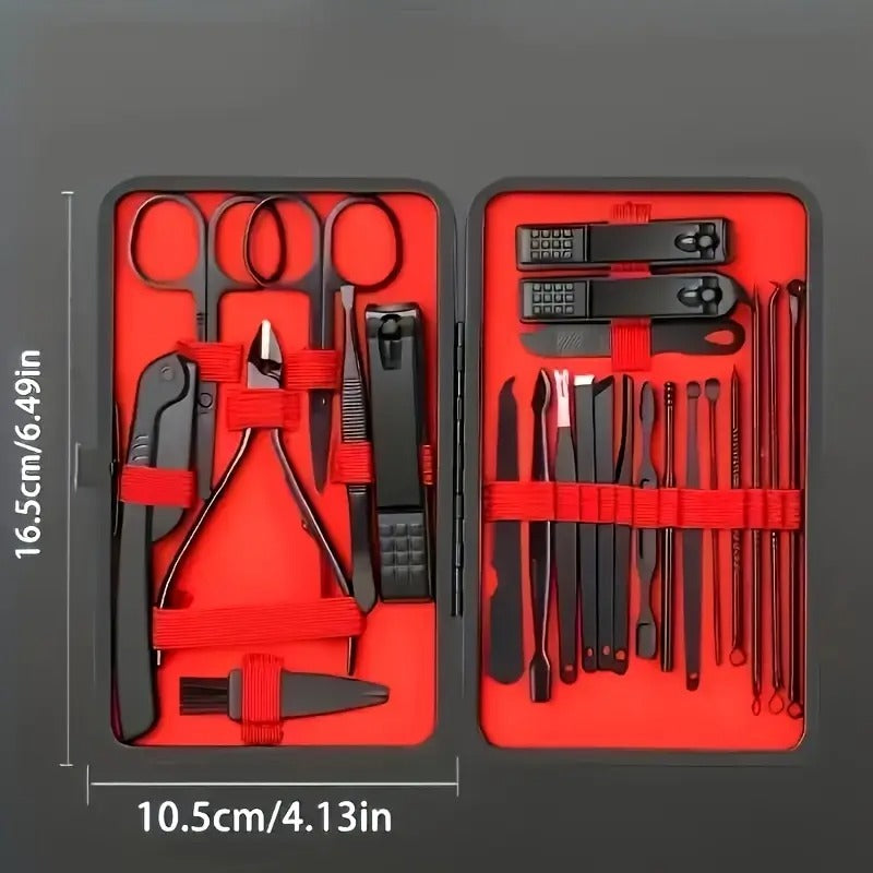 24pcs Professional Nail Clippers Kit - Razor-Sharp Blades for Precise Cutting, Durable And Long-Lasting Construction for Both Fingernail And Toenail Trimming Needs - Quality Nails At Home with Essential Tools for Complete Pedicure Care