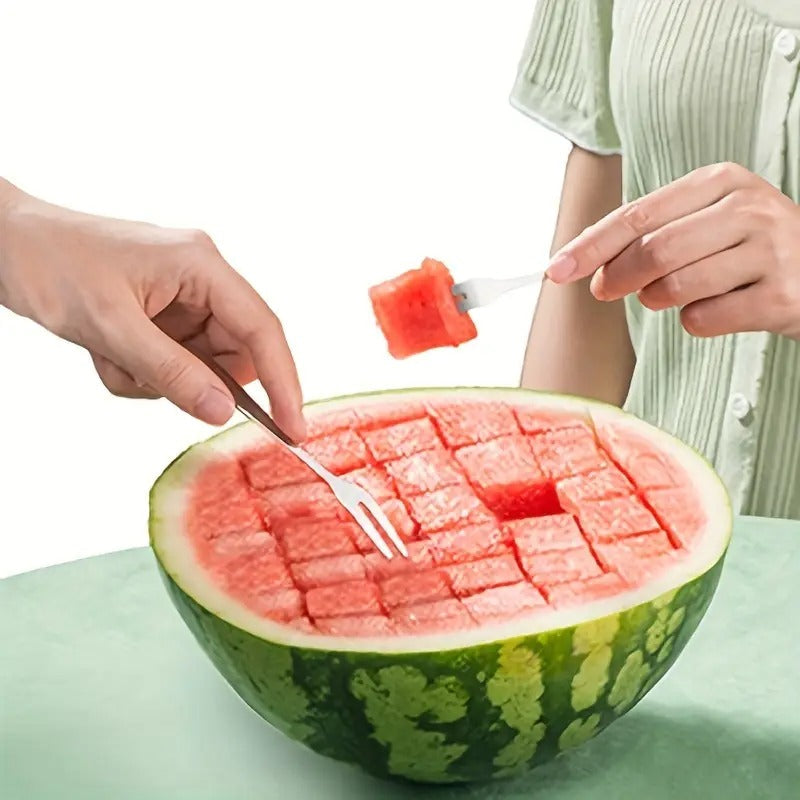 304 Stainless Steel Watermelon Slicer - Modern, Durable, Effortless Manual Tool for Perfect Cubes | Ideal for Picnics, Parties