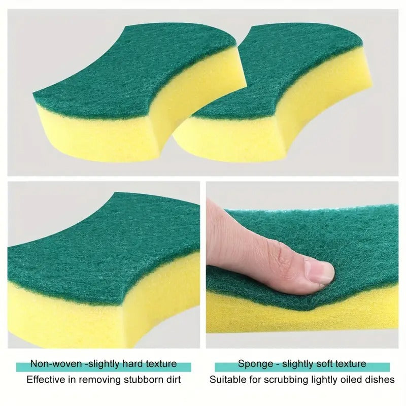 20pcs Multifunctional Cleaning Sponge, Double-sided Scouring Pad, Dishwashing Sponge, High-end Kitchen Sponge, Super Absorbent, Suitable For Home Cleaning