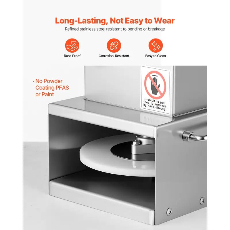 6 in Electric Pizza Dough Press Machine Pizza Pastry Sheeter Stainless Steel