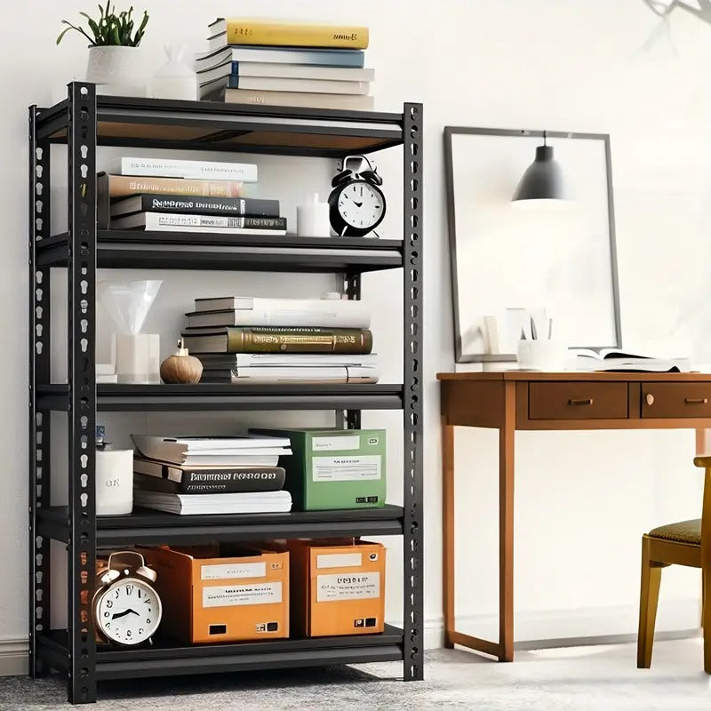 Heavy Duty Garage Shelving Unit - Extra Tall 72-Inch Heavy Duty Steel Storage Rack, 5-Tier Industrial Shelving for Garage, Workshop, Kitchen, Pantry - Space-Saving Heavy Duty Shelves with Easy No-Tools Assembly, Sturdy Base