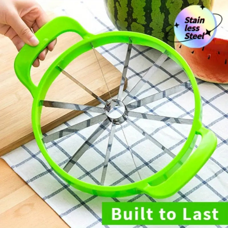 2-in-1 Fruit Slicer, 2-in-1 Corer & Slicer - Stainless Steel Blades, Easy Cut, No Mess, Quick & Safe- Perfect for Parties & Picnics, Ideal for Summer, Fruit Slicer for Watermelon, Melons & More, Halloween Gifts & Christmas Gifts