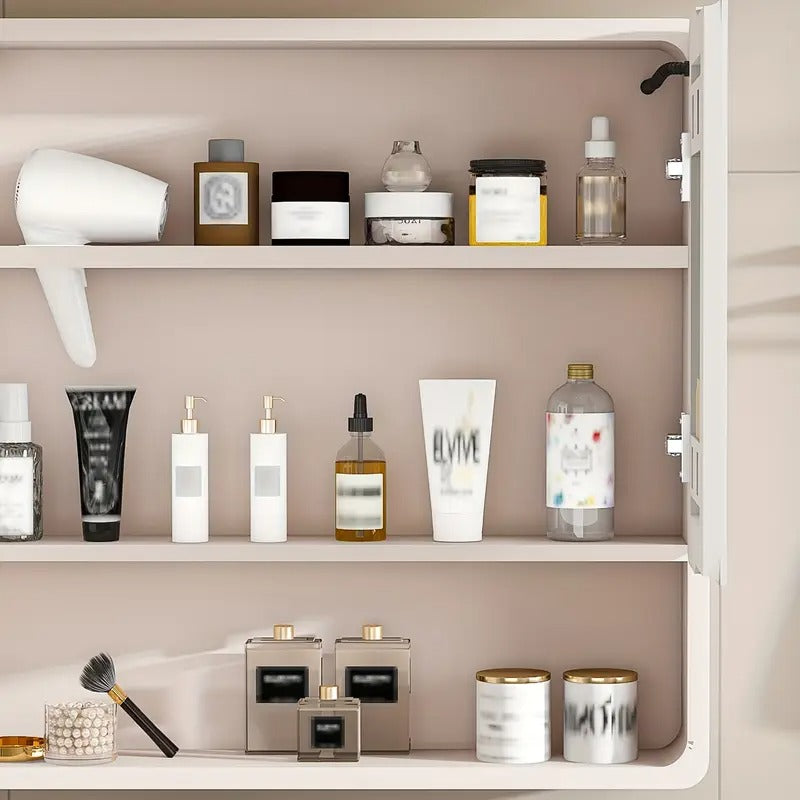 [35"x28" Smart Mirror] Legend Stone 35"x28" Aluminum Bathroom Mirror Cabinet | Smart LED Lighting, Defogging, Touch Button Control, Wall-Mounted Vanity Mirror with