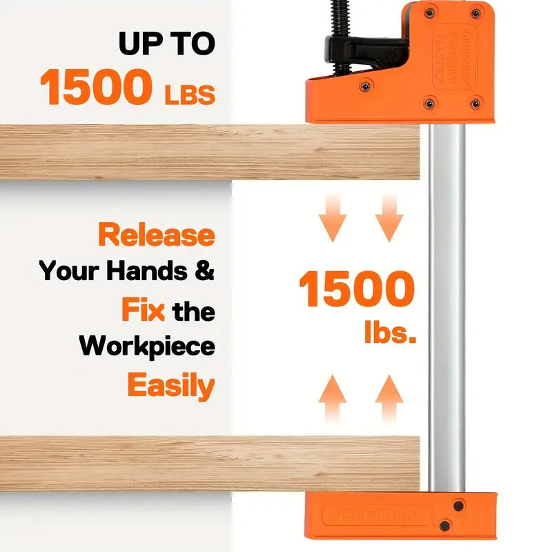 Jorgensen 18" Bar Clamp Set, 2-pack 90° Parallel Clamp Cabinet Master, Steel Jaw Bar Clamp For Woodworking, 1500 Lbs Load Limited