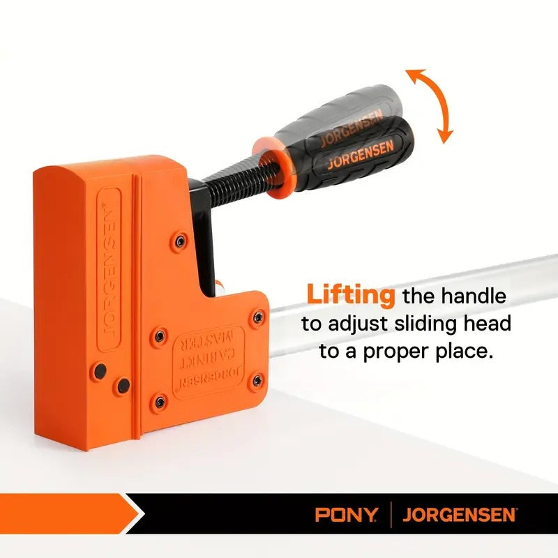 Jorgensen 18" Bar Clamp Set, 2-pack 90° Parallel Clamp Cabinet Master, Steel Jaw Bar Clamp For Woodworking, 1500 Lbs Load Limited