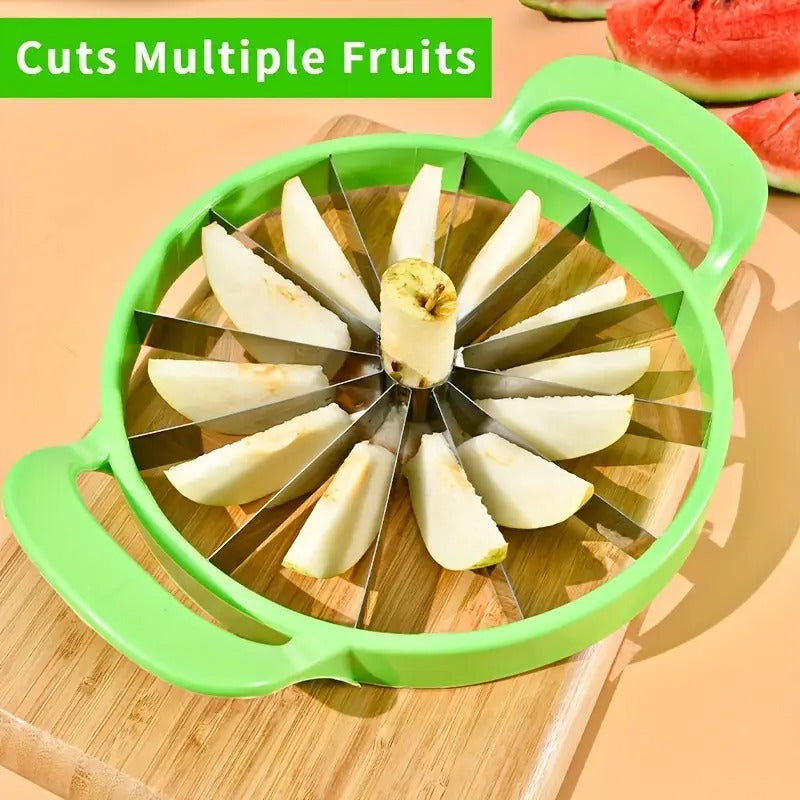 2-in-1 Fruit Slicer, 2-in-1 Corer & Slicer - Stainless Steel Blades, Easy Cut, No Mess, Quick & Safe- Perfect for Parties & Picnics, Ideal for Summer, Fruit Slicer for Watermelon, Melons & More, Halloween Gifts & Christmas Gifts