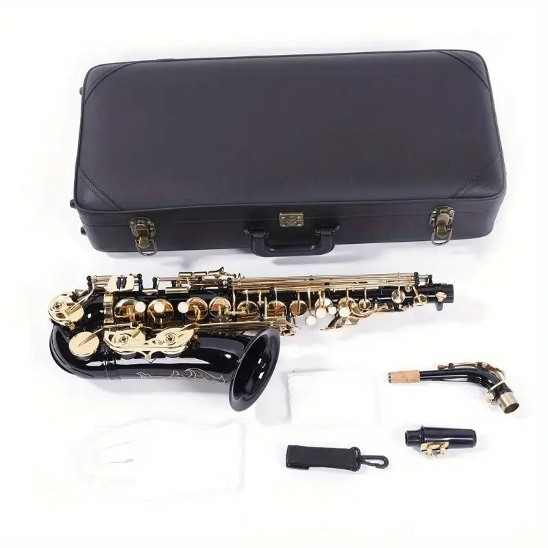 [Brass Alto Sax] Be Brass Alto Saxophone Black | Sax W/ Other Accessories Carving Flower Pattern