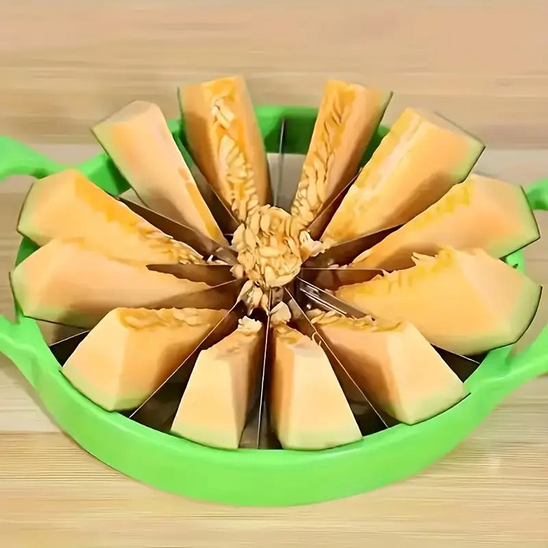 2-in-1 Fruit Slicer, 2-in-1 Corer & Slicer - Stainless Steel Blades, Easy Cut, No Mess, Quick & Safe- Perfect for Parties & Picnics, Ideal for Summer, Fruit Slicer for Watermelon, Melons & More, Halloween Gifts & Christmas Gifts