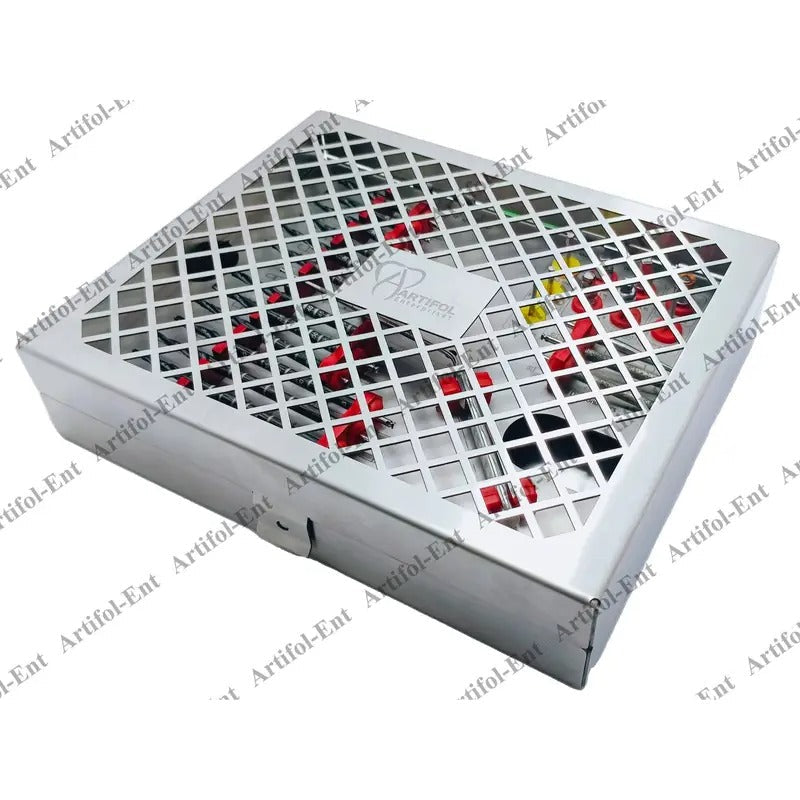 ARTIFOL 26 Pcs Implant Premium Zygomatic Set for Implant Socket Preparation Black Titanium Coated Step Drills with Depth Probe, Motor Mount, Drivers and Ratchet Wrench Zygo Kit