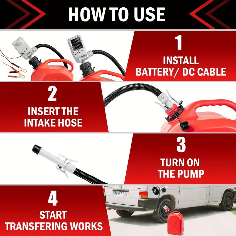 Portable Fuel Transfer Pump, Fuel Transfer Pump Battery Powered With Long Hose For Gasoline, Diesel Fuel, Water, No More Lifting Heavy Gas Cans, Reliable And Convenient