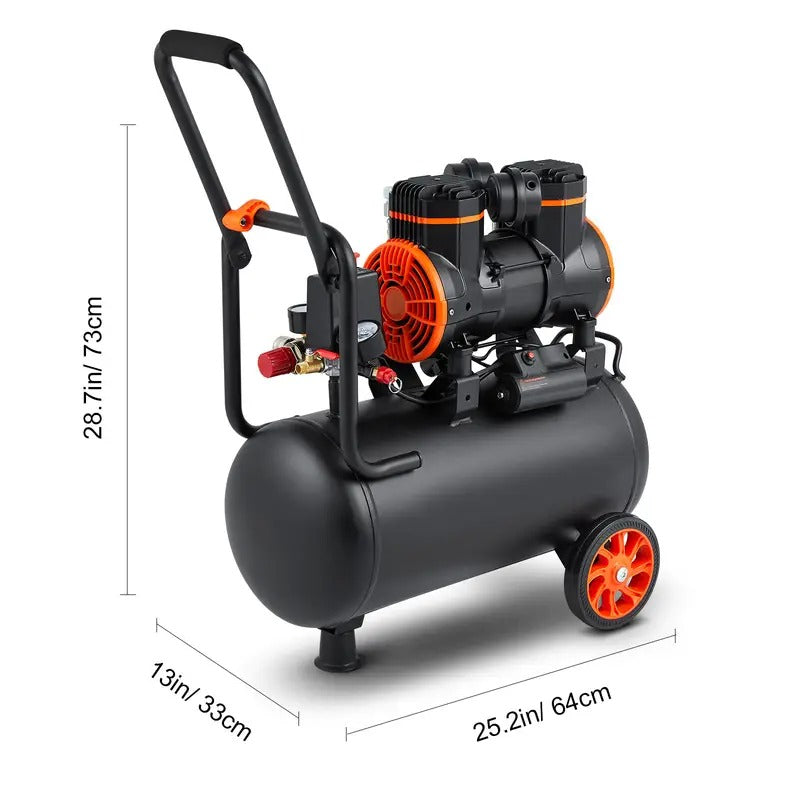 VEVOR Air Compressor 6.3 Gallon 1450W 3.35 CFM@ 90PSI 70 dB Ultra Quiet Oil Free