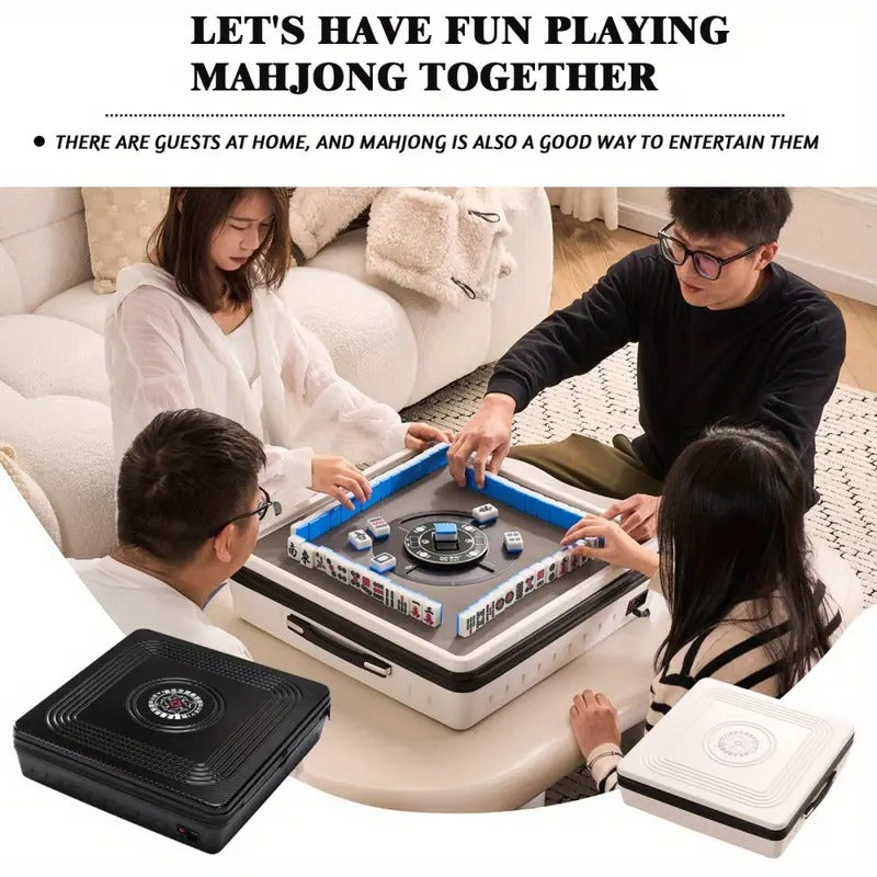 Portable Mahjong Machine, Hand-held, Mini-Mahjong, Safe, Suitable for Outdoor Play, White