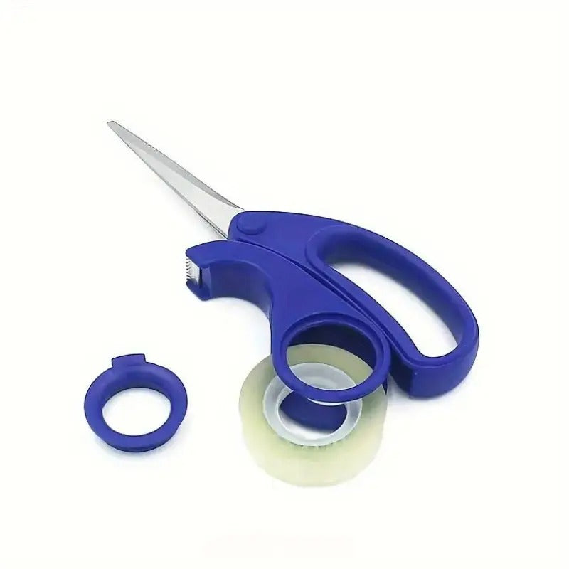 2-in-1Multifunctional Scissors with Tape Dispenser, Stainless Steel Blades - Ideal for Gift Wrapping, Crafts & Opening Packages - User-Friendly Office & Home Use, Gift Wrapping Tool|Versatile Scissors