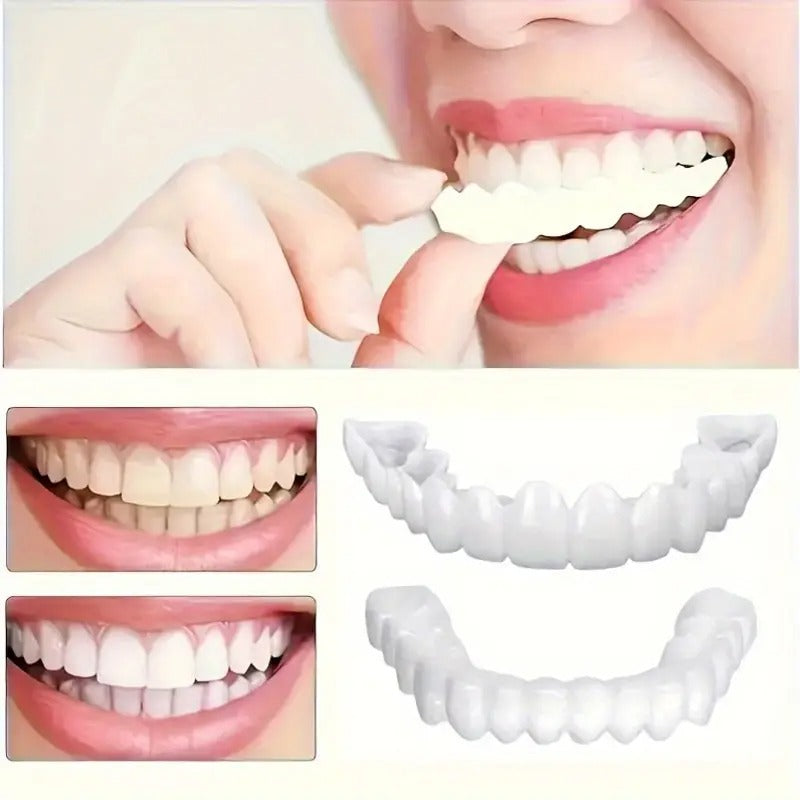 A Pack of 2-6 Disposable White Dental Trays That Are Easy to Clean, Suitable for Both Men And Women, Flexible, Adjustable, And Can Cover Missing Teeth, As Well As Stains from Smoking, Coffee, And Yellowing. They Are Convenient to Use.
