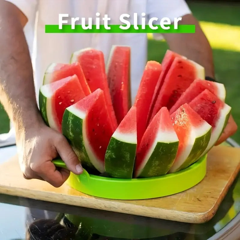 2-in-1 Fruit Slicer, 2-in-1 Corer & Slicer - Stainless Steel Blades, Easy Cut, No Mess, Quick & Safe- Perfect for Parties & Picnics, Ideal for Summer, Fruit Slicer for Watermelon, Melons & More, Halloween Gifts & Christmas Gifts