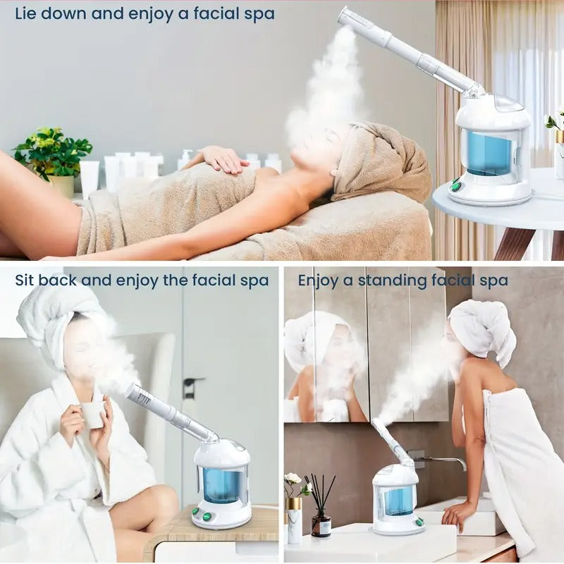 Facial Steamer, Fulog Nano Ionic Face Steamer For Facial Deep Cleaning Home Facial Spa, Portable Facial Steamer With 360° Rotatable
