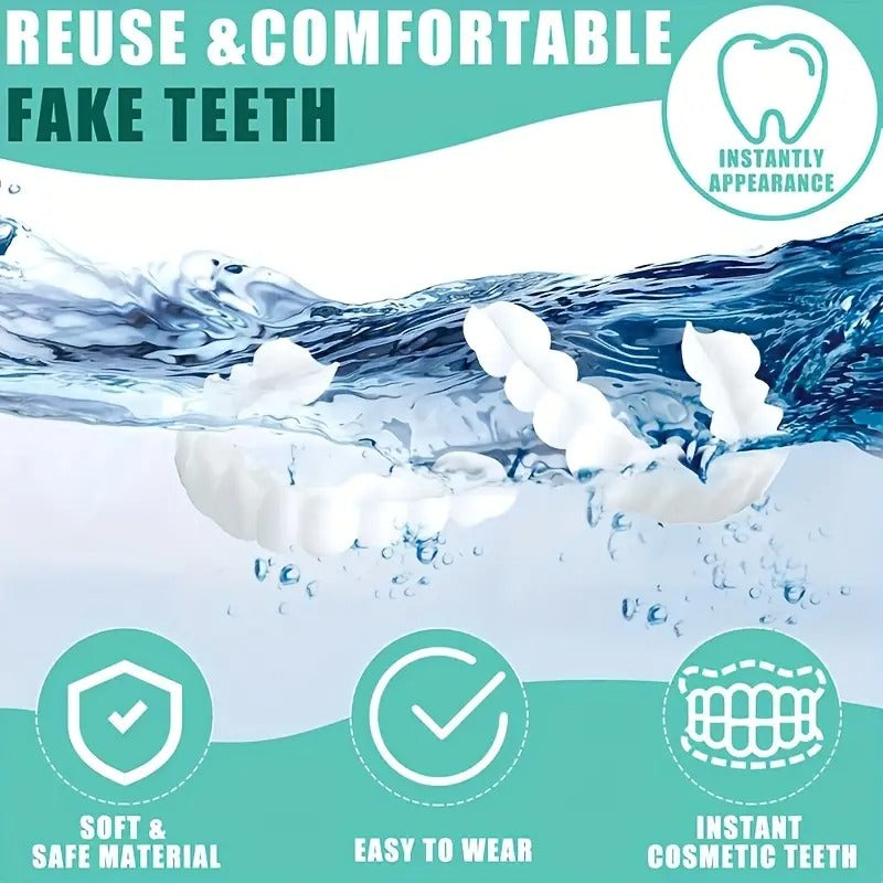 A Pack of 2-6 Disposable White Dental Trays That Are Easy to Clean, Suitable for Both Men And Women, Flexible, Adjustable, And Can Cover Missing Teeth, As Well As Stains from Smoking, Coffee, And Yellowing. They Are Convenient to Use.