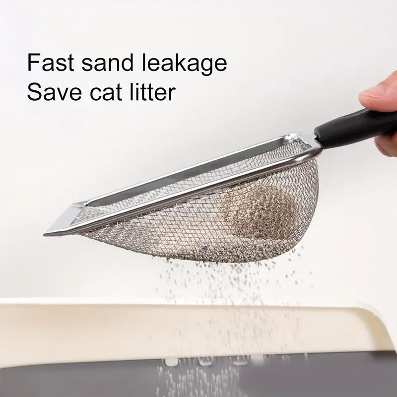 1 durable stainless steel cat litter scraper - an efficient pet cleaning tool suitable for all types of cat litter, making it convenient for cat owners to clean