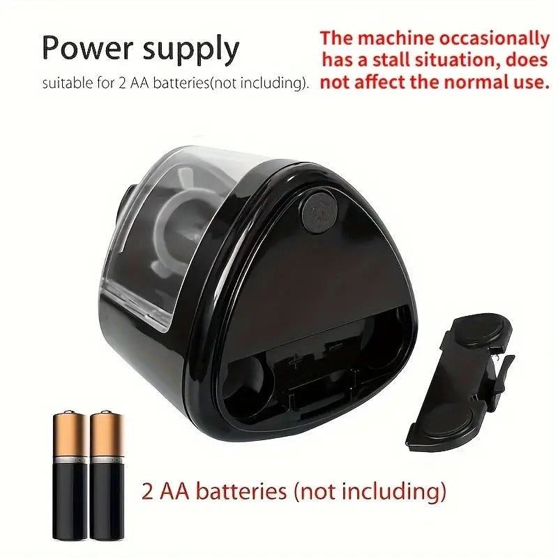 Automatic Electric Pencil Sharpener with Auto-Stop & Lead Breakage Prevention - Black Desktop Sharpener for Office & School, No Battery Needed, Compact Design, Sharpens Pencils in Seconds, Pencil Sharpener Electric,