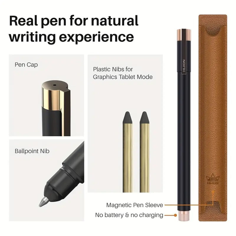 [HUION Digital Notebook] HUION 2-in-1 Digital Notebook | Drawing Tablet With Battery-free Pen, Wireless Paper Tablet Electronic Writing Pad For Note-taking, Digital Art & Meeting, Refillable A5 Notepad, 9.5x7inch