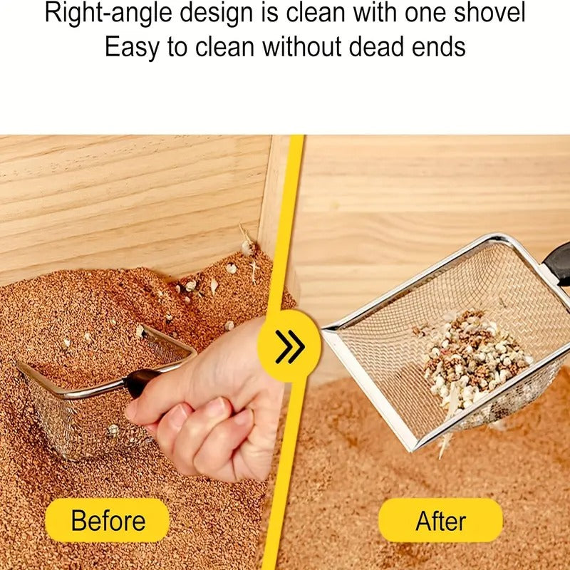 1 durable stainless steel cat litter scraper - an efficient pet cleaning tool suitable for all types of cat litter, making it convenient for cat owners to clean