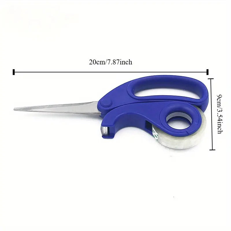 2-in-1Multifunctional Scissors with Tape Dispenser, Stainless Steel Blades - Ideal for Gift Wrapping, Crafts & Opening Packages - User-Friendly Office & Home Use, Gift Wrapping Tool|Versatile Scissors