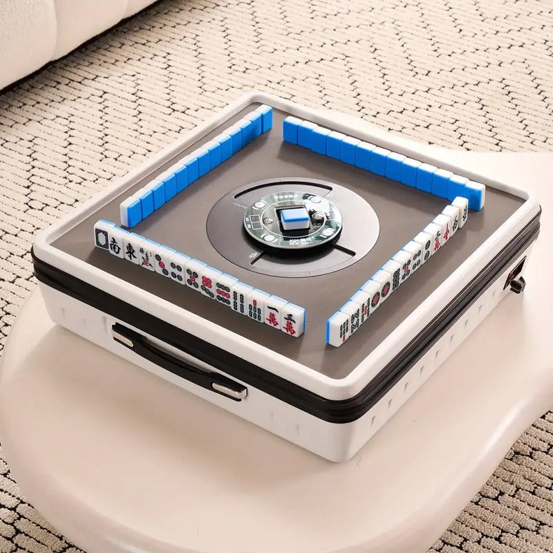 Portable Mahjong Machine, Hand-held, Mini-Mahjong, Safe, Suitable for Outdoor Play, White