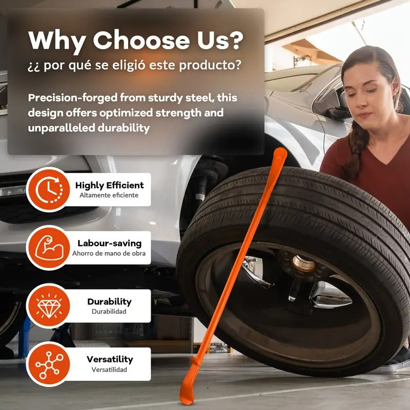 2pcs Professional Double Head Heavy Duty Tire Crowbar - 38 "large Size Tire Universal Removal Tool - for Truck/bus/trailer/car Tubeless Tires