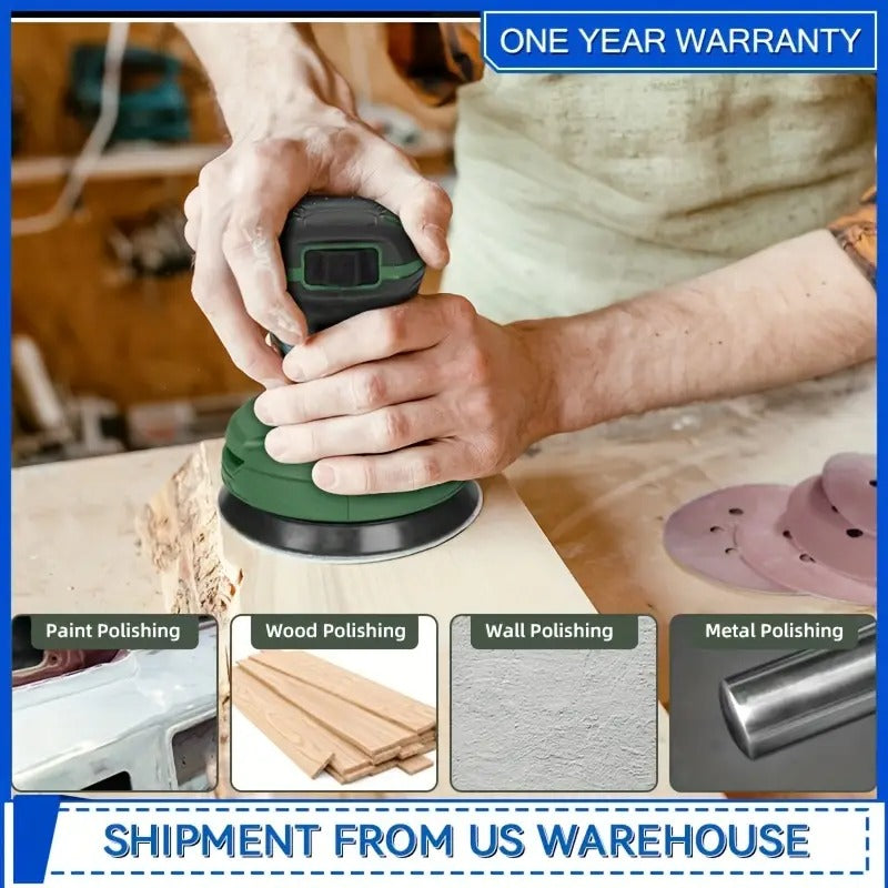 Prostormer 5-Inch Random Orbital Sander With 21pcs Sandpapers, 8000-13000RPM, 2.6AMP Palm Sander With 6 Variable Speeds, Dust Collection For Polishing, Sanding