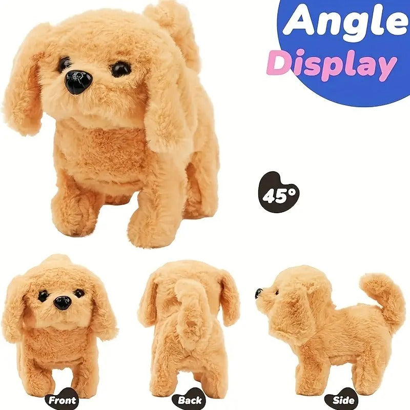 Cute Light Brown Interactive Toy Dog - Can Bark, Walk, and Wag Tail - Perfect for Indoor/Outdoor Play, Weddings, and Parties - Ideal Birthday Gift for Boys and Girls, Party Toy Dog|Playful Dog Design|Battery Powered