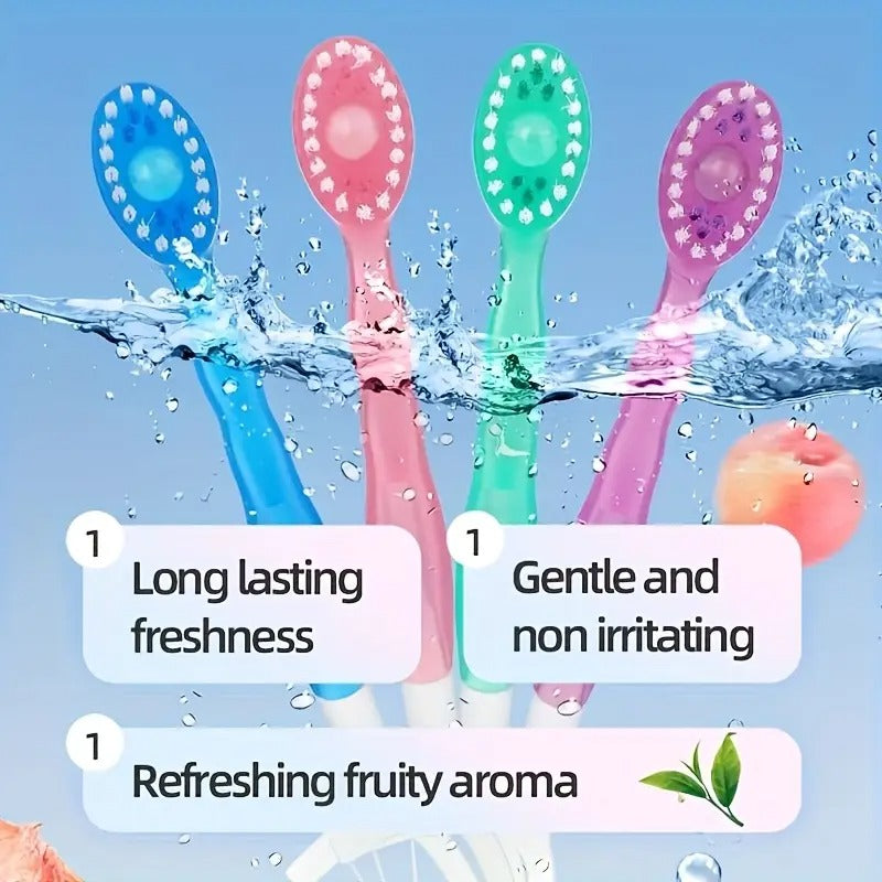 Mini Beads Toothbrush Multi Functional Disposable Fresh Breath Portable Travel Kit No Rinsing 12pcs Mixed Flavors Toothbrushes for Outdoor Travel, Camping, Hotels, Dating, Parties Oral Cleaning