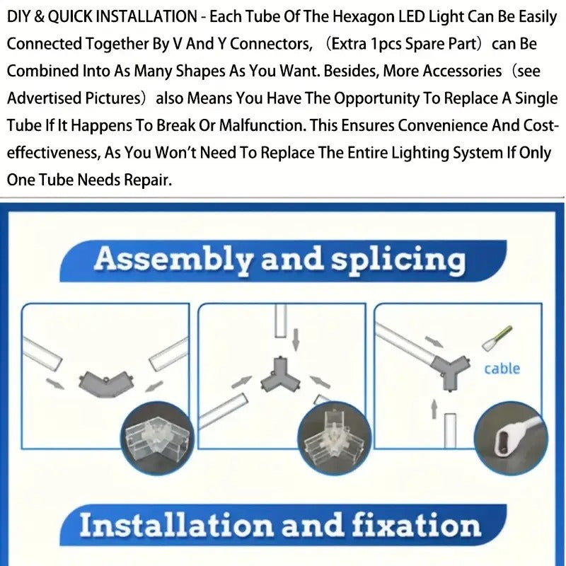 [25pcs Super Bright LED Lights] 25pcs Super Bright Hexagon LED Garage Lights | Large Size, White Light for Workshop, Gym, Basement, Car Detailing & Wash Room, Plastic Material, Hardwired Installation, 26400LM