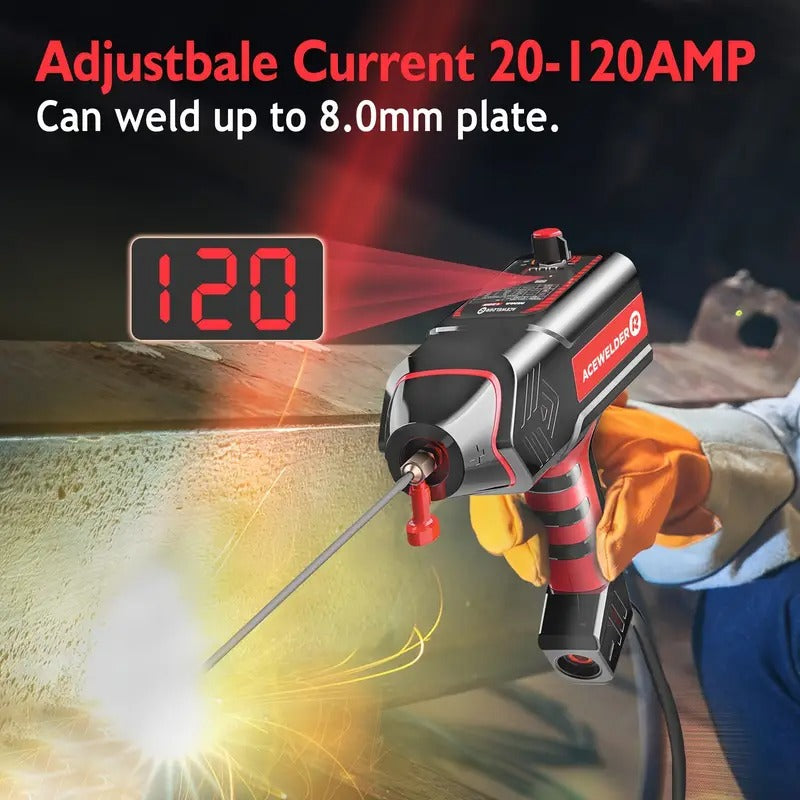 ACEWELDER 120Amp Handheld Welding Machine 110V Portable Electric ARC Welder Gun with Inverter Current Adjustment Stick Welder