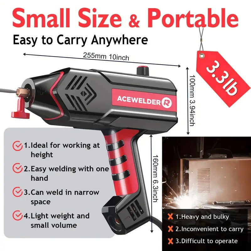 ACEWELDER 120Amp Handheld Welding Machine 110V Portable Electric ARC Welder Gun with Inverter Current Adjustment Stick Welder