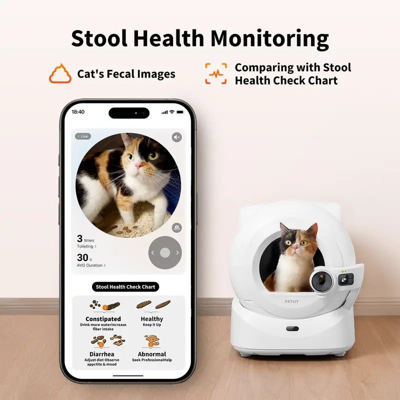 PETKIT Self-Packing & AI-Powered Camera Automatic Cat Litter Box, 5G WiFi Self Cleaning Cat Litter Box, True Hands-Free Auto Scooping Cat Litter Box