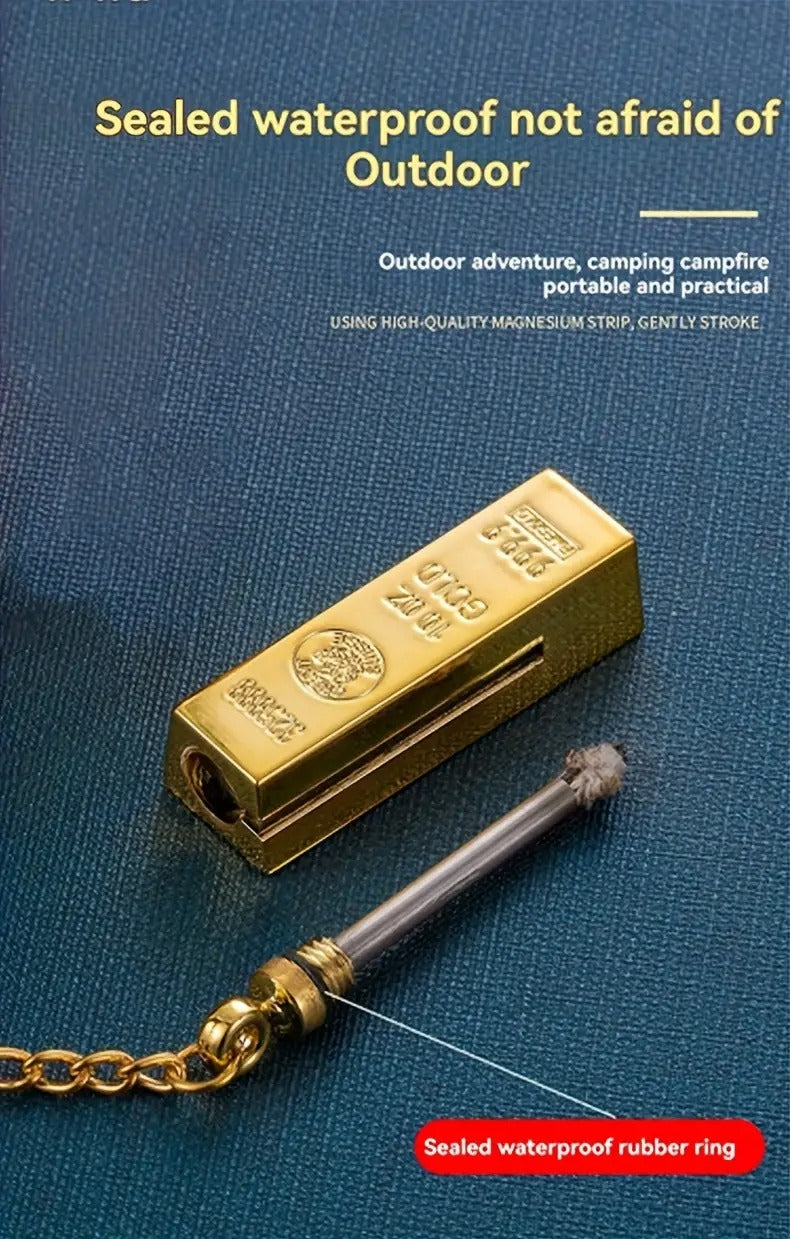 Creative Gold Brick Shape, Wanci Match Kerosene Lighter, Metal Texture, Showing Extraordinary Taste, Holiday Birthday Gift Choice Thanksgiving Gifts (no Kerosene)