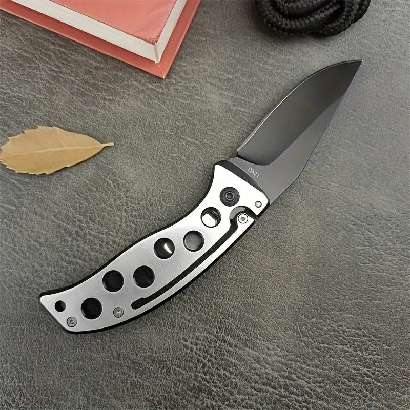 [Handmade Damascus Steel Knife] Handmade Damascus Steel Folding Knife | Maple Wood Cover, Colorful Shell Handle, Intricate Carvings, Secure Locking Mechanism - Suitable for Camping, Hiking, Fishing - Unisex Outdoor EDC,