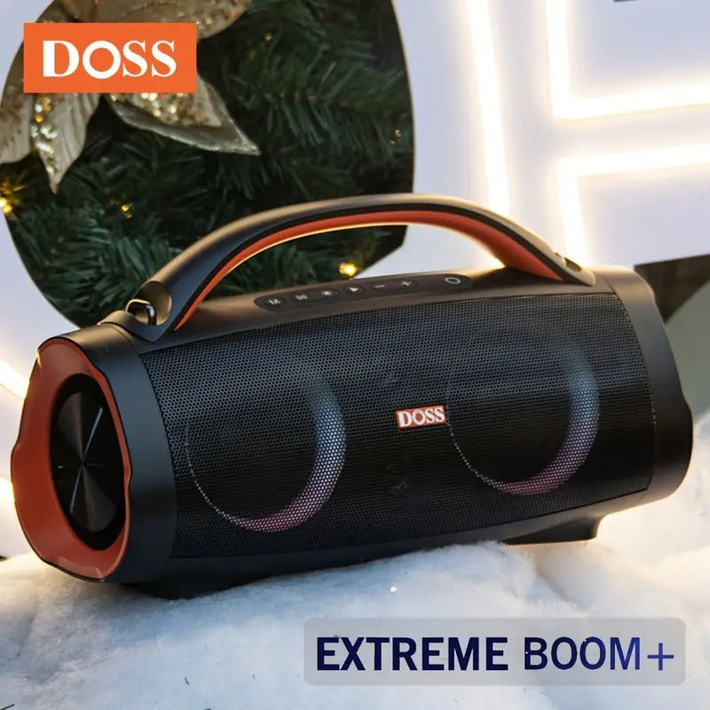 DOSS 100W Outdoor Speaker Bluetooth 5.3 with Stereo Sound, Rich Bass, 20 Hours Playtime, 10400mAh Power Bank, Mixed Color Party Light, High Quality Portable Speaker for Camping, Beach