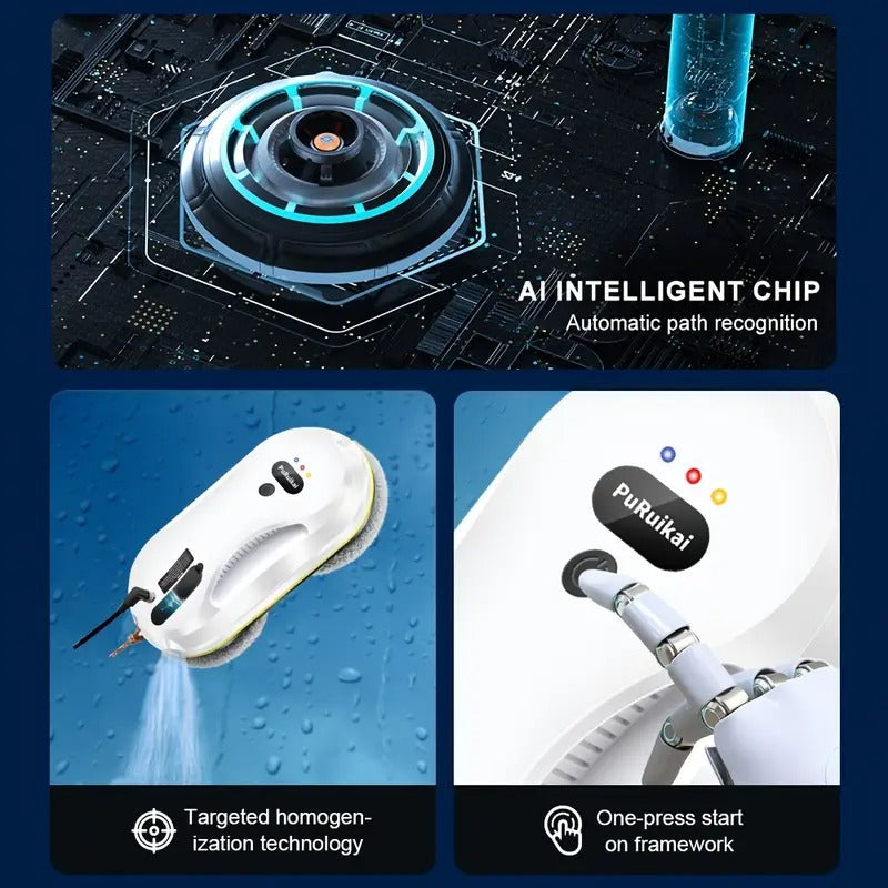 The Local Warehouse Intelligent Window Cleaning Robot Automatically Sprays Water to Clean The Windows, Fully Automatic Window Cleaning Machine 09.