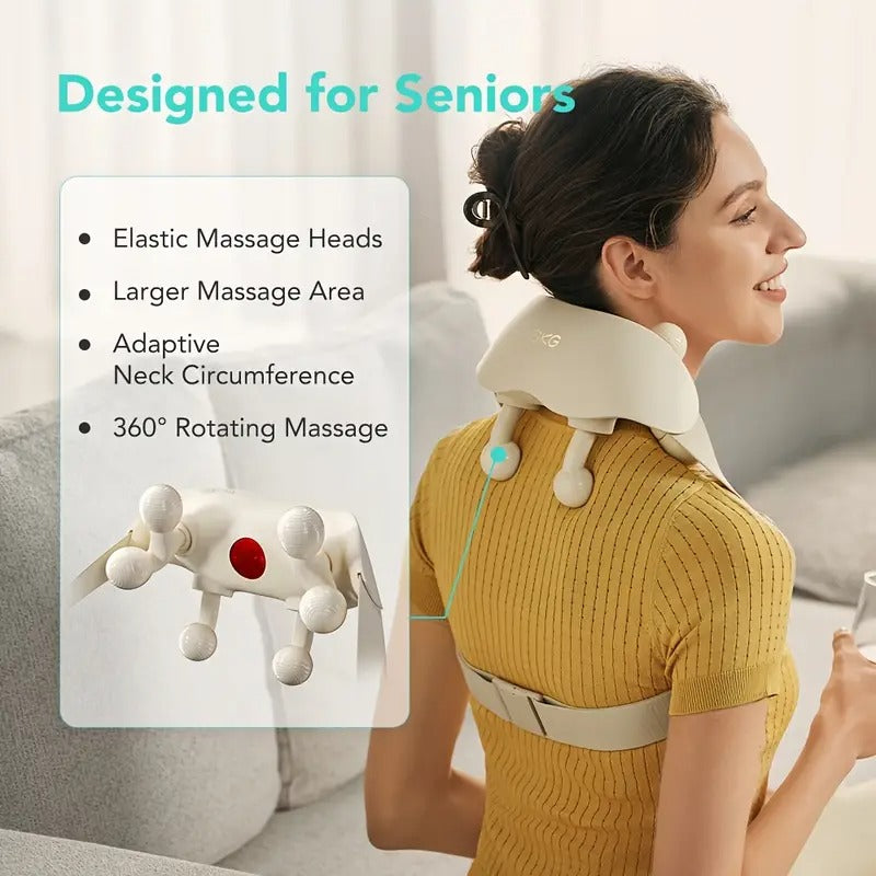 SKG Neck Massager for Deep Tissue, 6D Cordless Shiatsu Neck And Shoulder Massager with Heat for Neck Back Shoulder Legs Electric Kneading Massage Use At Home Office Car Gifts for Men Women