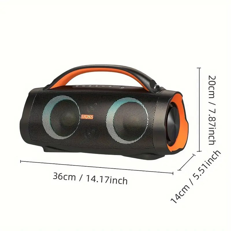 DOSS 100W Outdoor Speaker Bluetooth 5.3 with Stereo Sound, Rich Bass, 20 Hours Playtime, 10400mAh Power Bank, Mixed Color Party Light, High Quality Portable Speaker for Camping, Beach