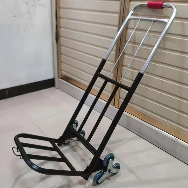 1pc Heavy Duty Folding Hand Truck with Adjustable Buckle Gear, Stair Climbing Wheels, and Portable Lift Hand Truck for Transporting and Shopping, Foldable Hand Truck
