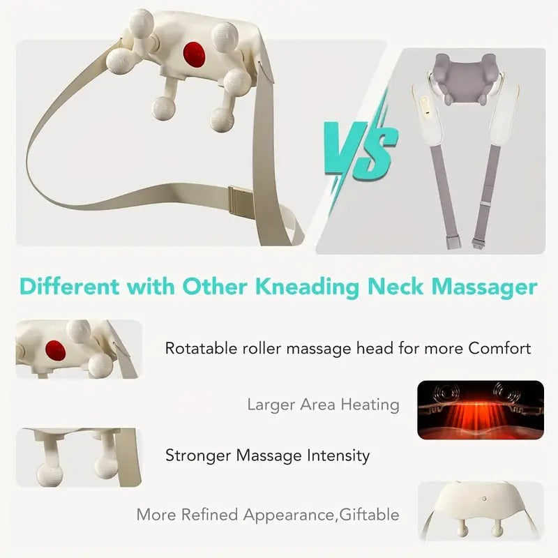SKG Neck Massager for Deep Tissue, 6D Cordless Shiatsu Neck And Shoulder Massager with Heat for Neck Back Shoulder Legs Electric Kneading Massage Use At Home Office Car Gifts for Men Women