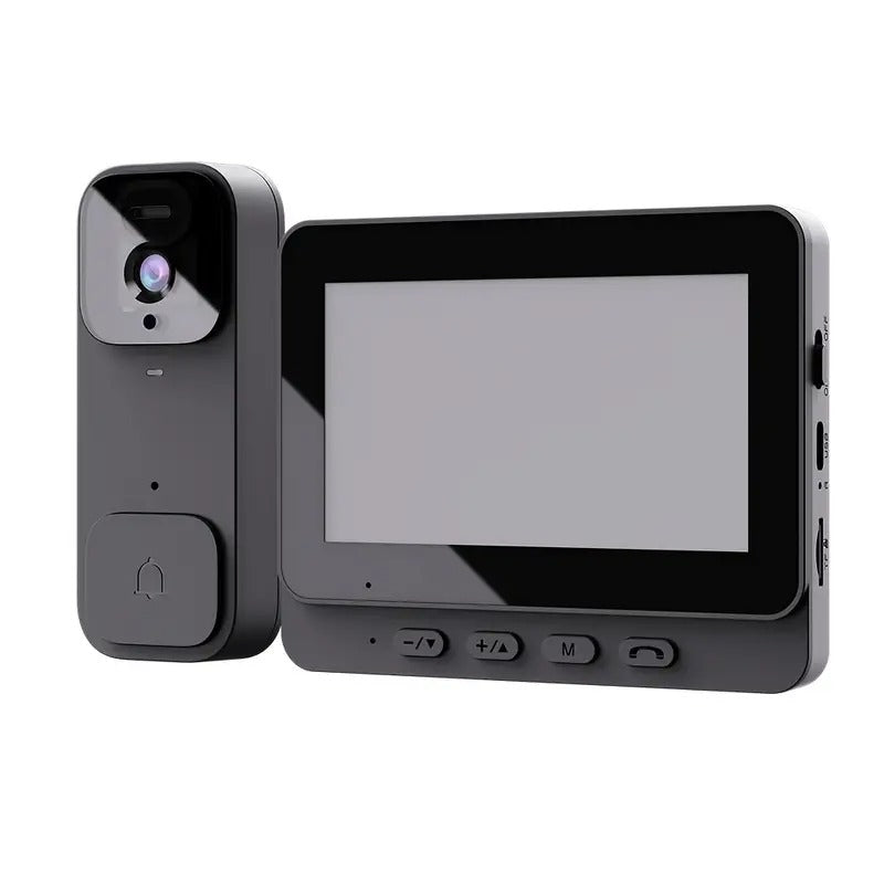 Smart Video Doorbell with 4.3" Display: No WiFi Needed & 128GB Storage | 300K Pixel Auto-Capture + 3+ Month Battery | 90-Min Charging - Home Security System for Apartments/Houses